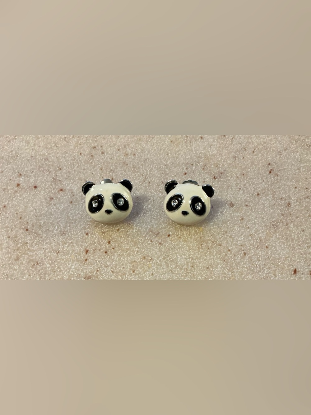 Classic Panda Face Stud Earrings - Black & White Cute Animal Jewelry